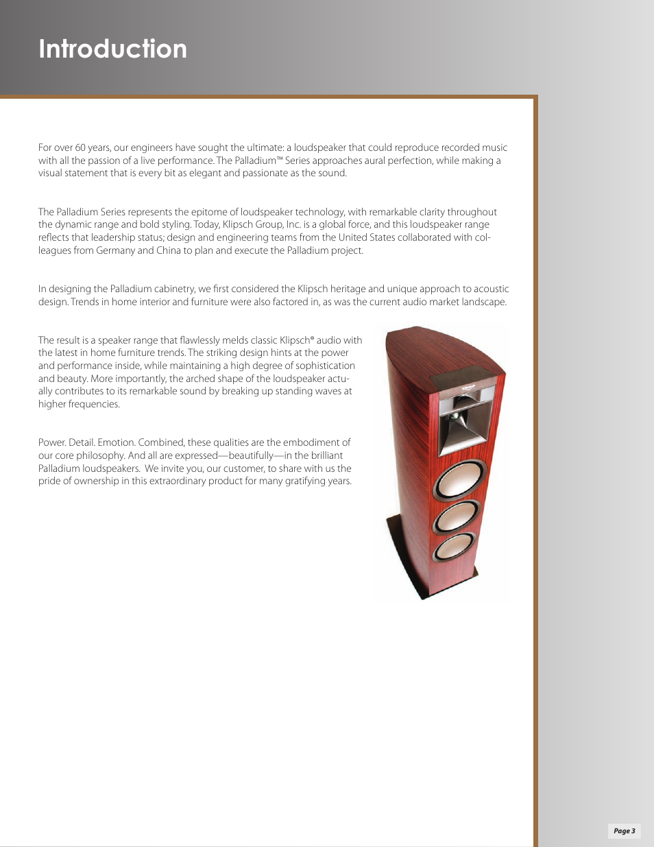 Introduction | Klipsch Palladium P-27C User Manual | Page 3 / 20