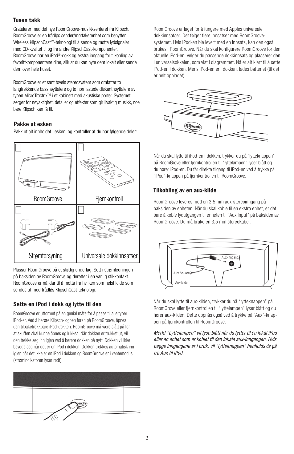 Klipsch ROOMGROOVE User Manual | Page 63 / 68