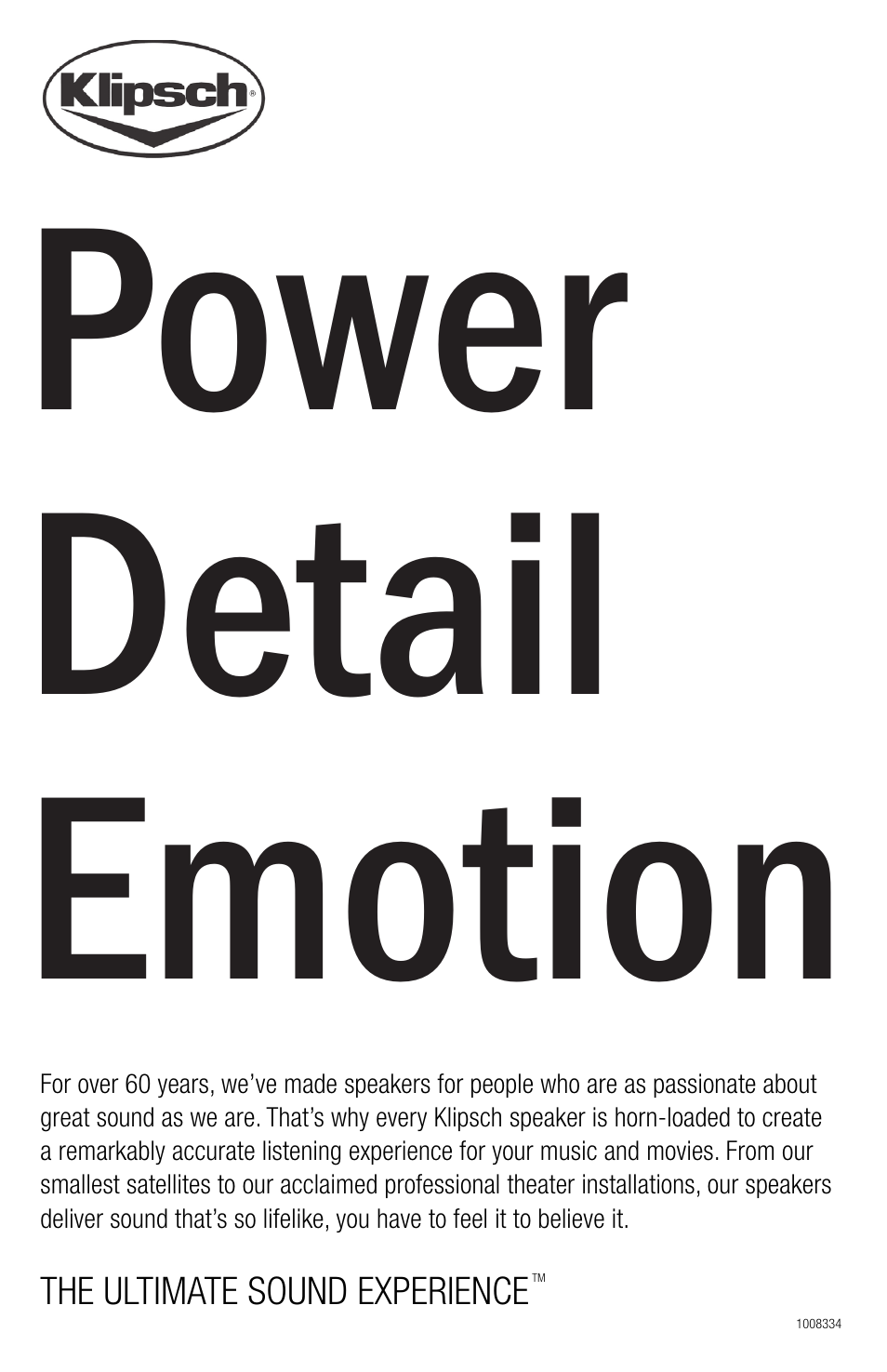 Power detail emotion | Klipsch ROOMGROOVE User Manual | Page 68 / 68