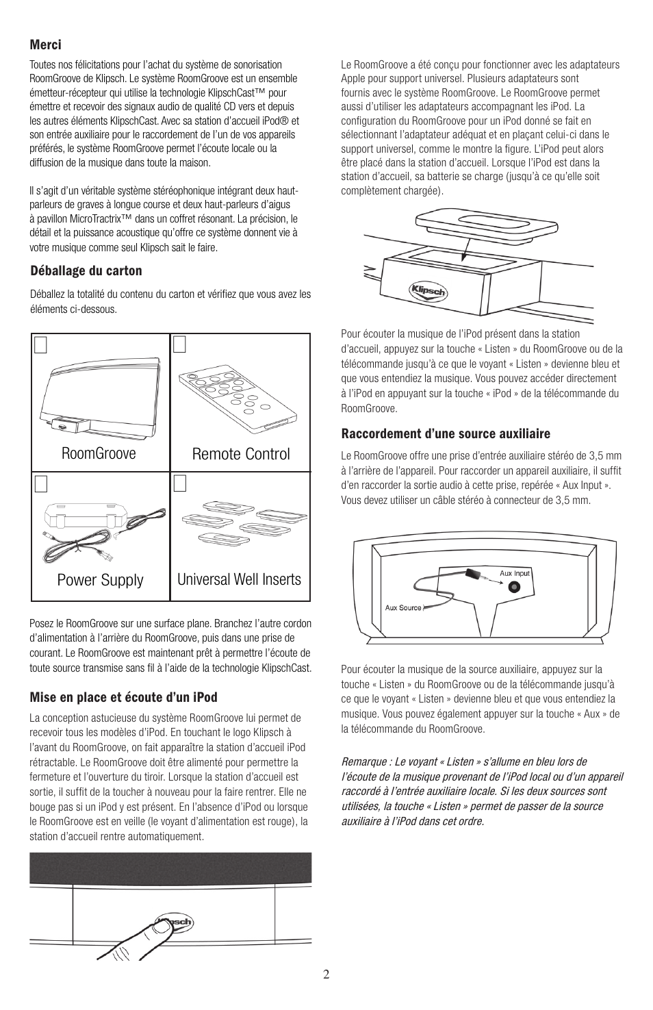 Klipsch ROOMGROOVE User Manual | Page 9 / 68