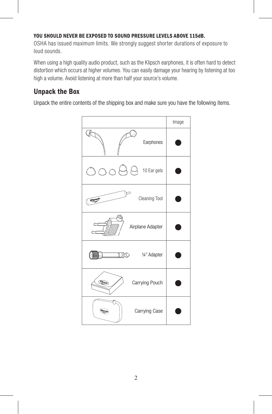Klipsch Earphones User Manual | Page 3 / 24