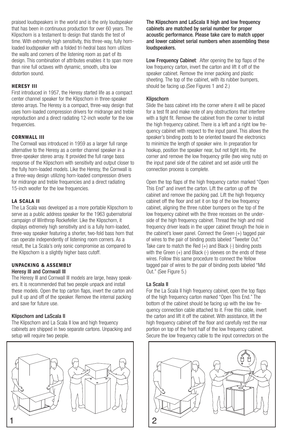 Klipsch Heritage Series Heresy III User Manual | Page 3 / 37