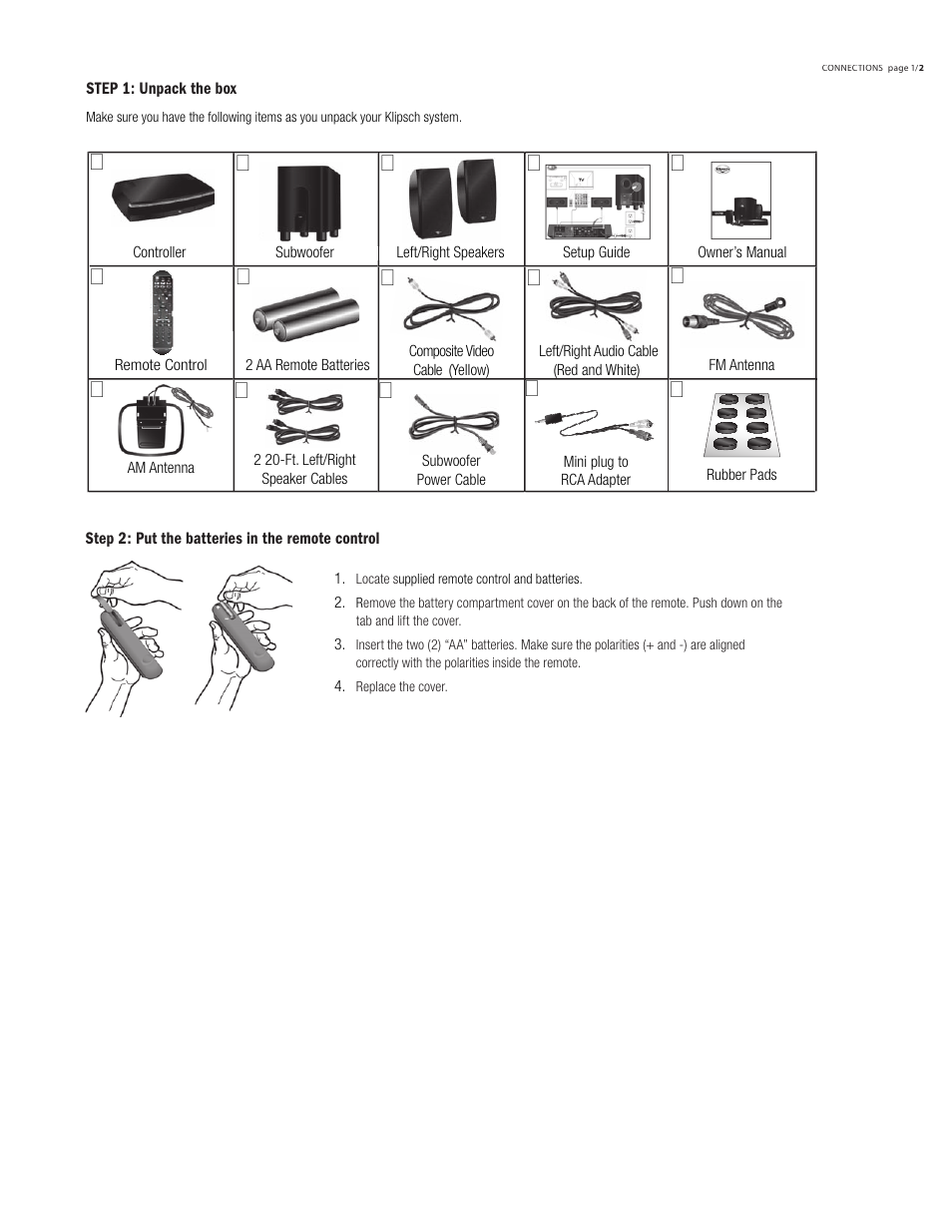 Klipsch DVD Audio/Video System CS-700 User Manual | Page 5 / 32