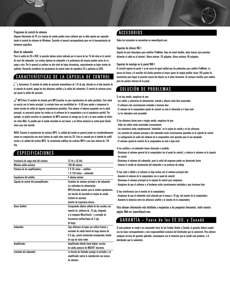 Klipsch ProMedia 2.1 User Manual | Page 11 / 16