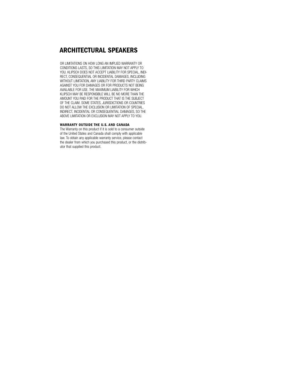 Architectural speakers | Klipsch CDT ARCHITECTURAL User Manual | Page 4 / 5