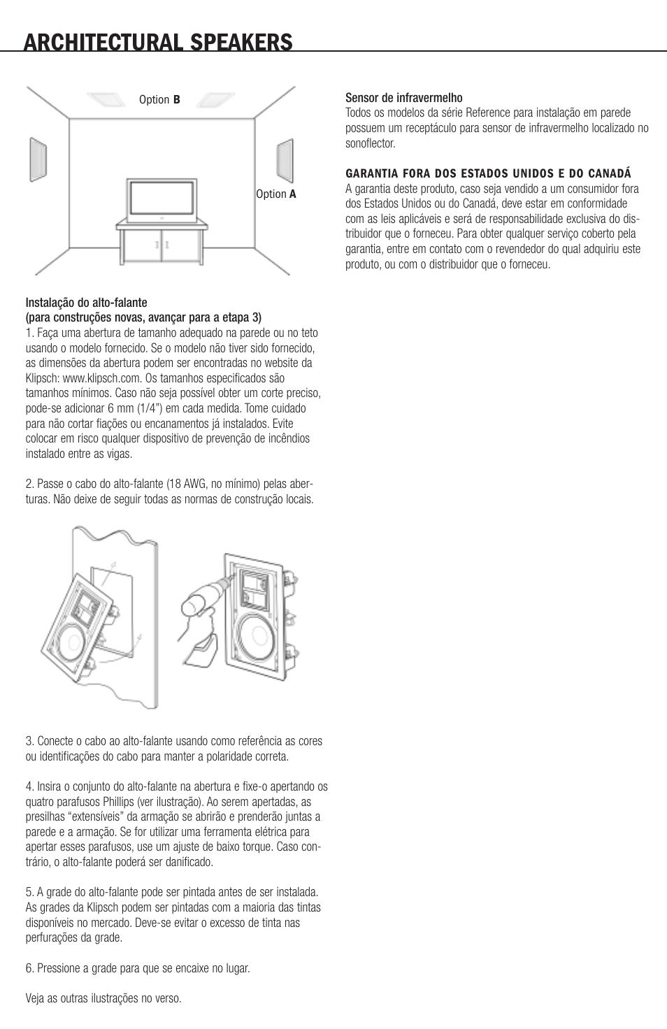 Architectural speakers | Klipsch R-5650-S User Manual | Page 12 / 20