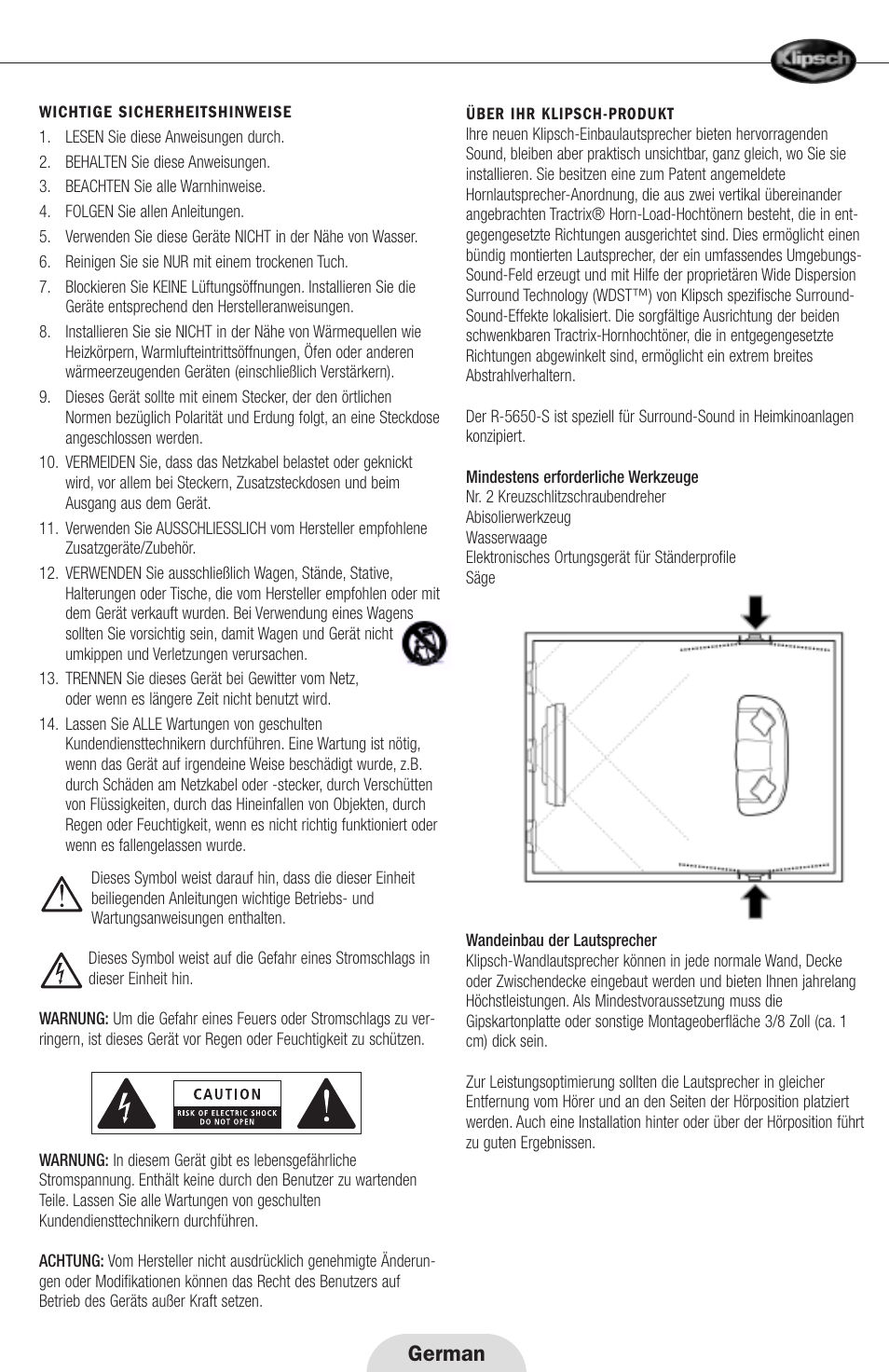 German | Klipsch R-5650-S User Manual | Page 7 / 20