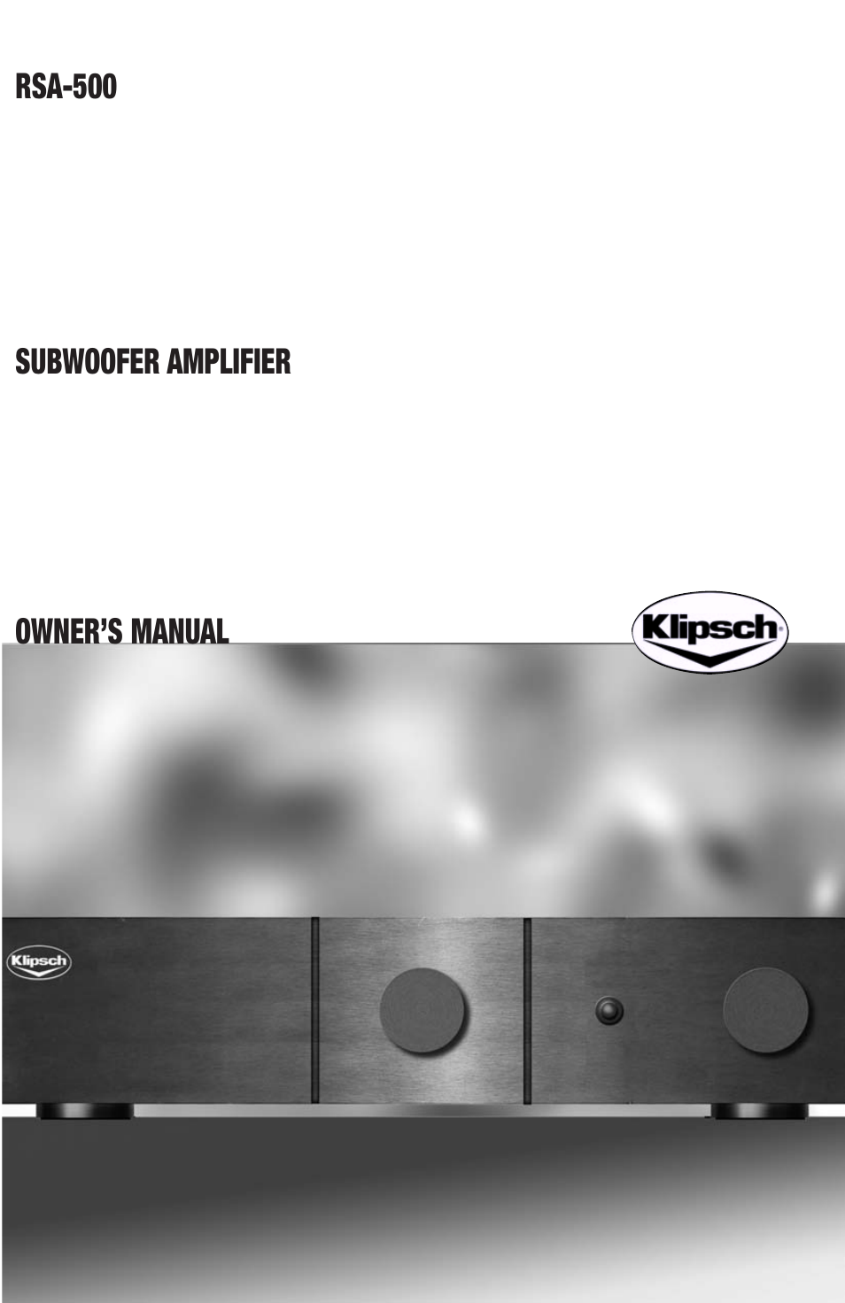 Klipsch RSA-500 User Manual | 16 pages