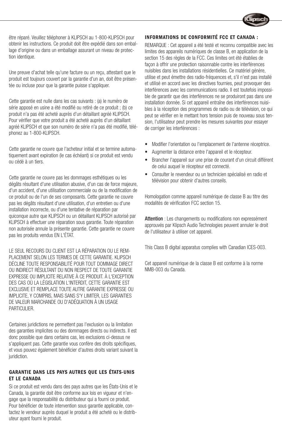 Klipsch RSA-500 User Manual | Page 11 / 16