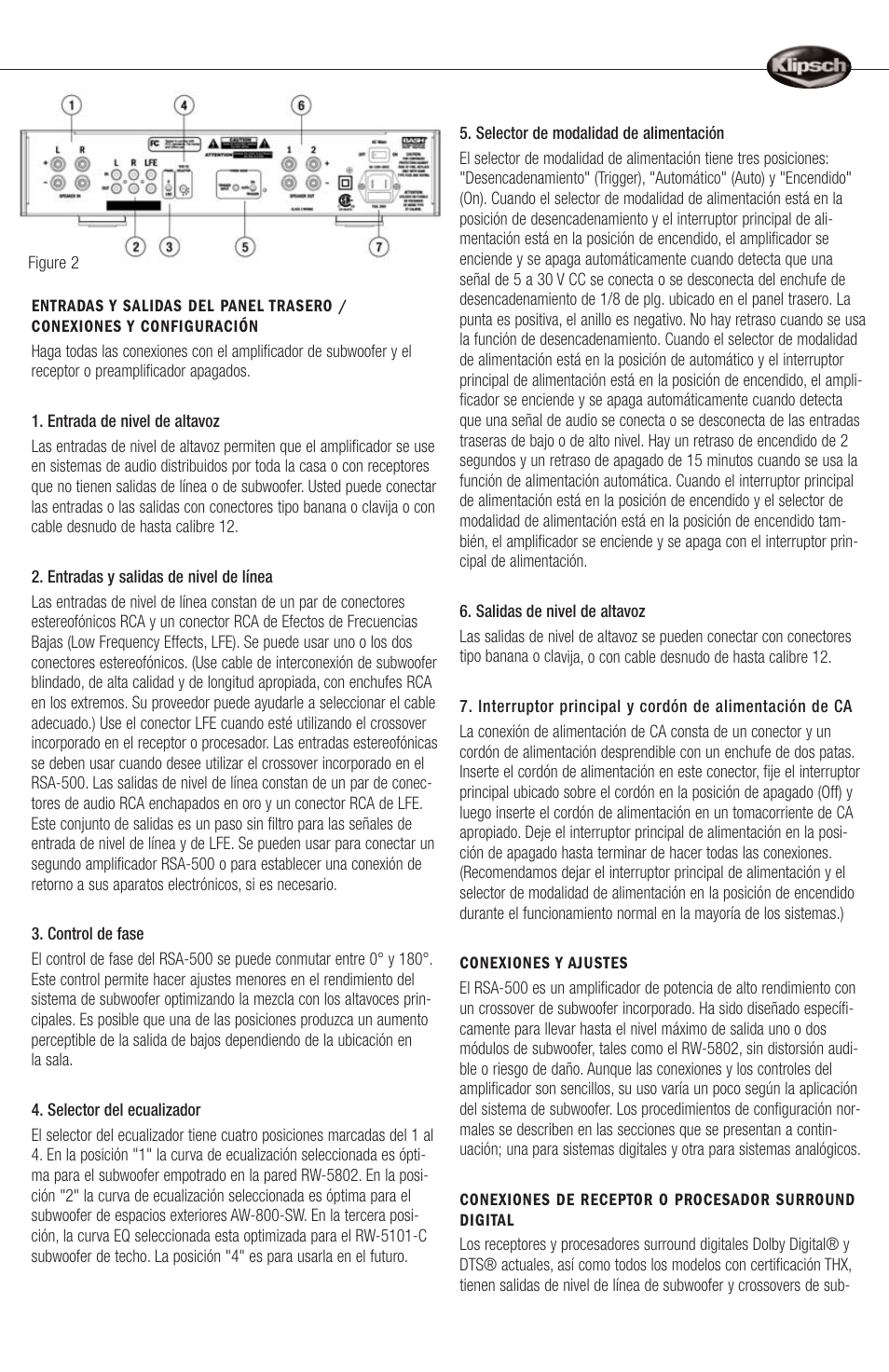 Klipsch RSA-500 User Manual | Page 13 / 16