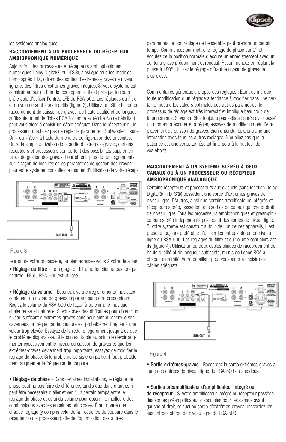 Klipsch RSA-500 User Manual | Page 9 / 16