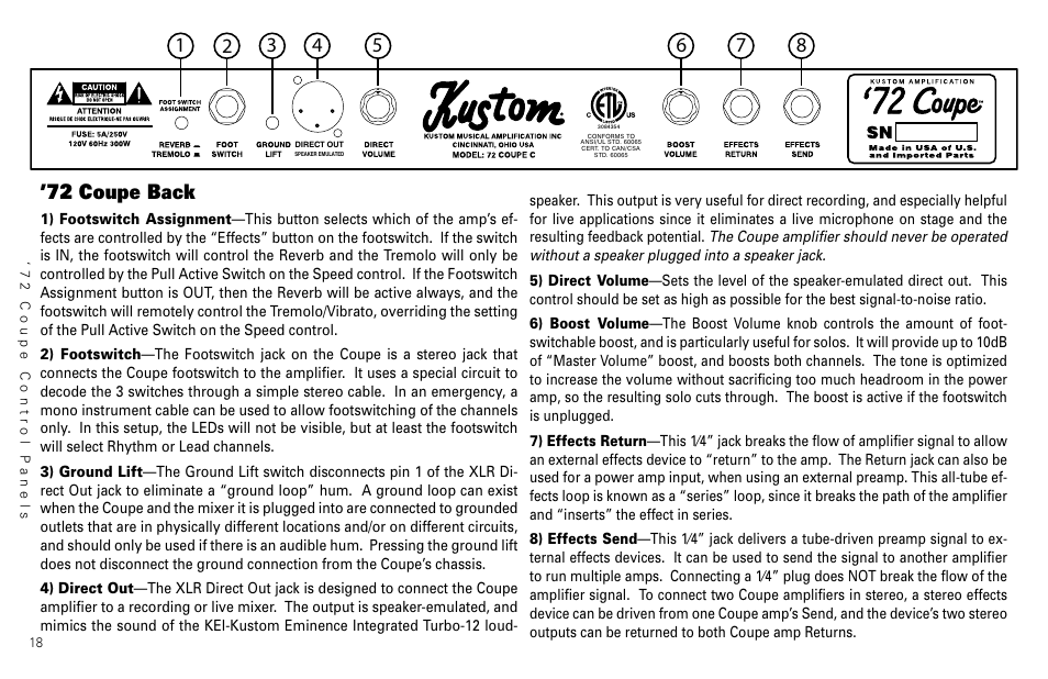 72 coupe back | Kustom 36 coupe User Manual | Page 20 / 28