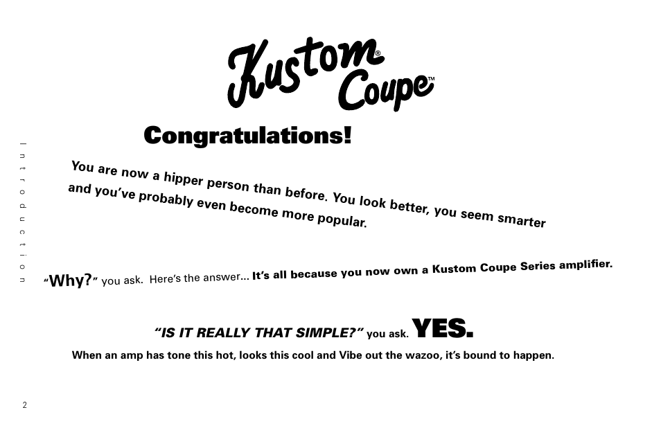Kustom 36 coupe User Manual | Page 4 / 28