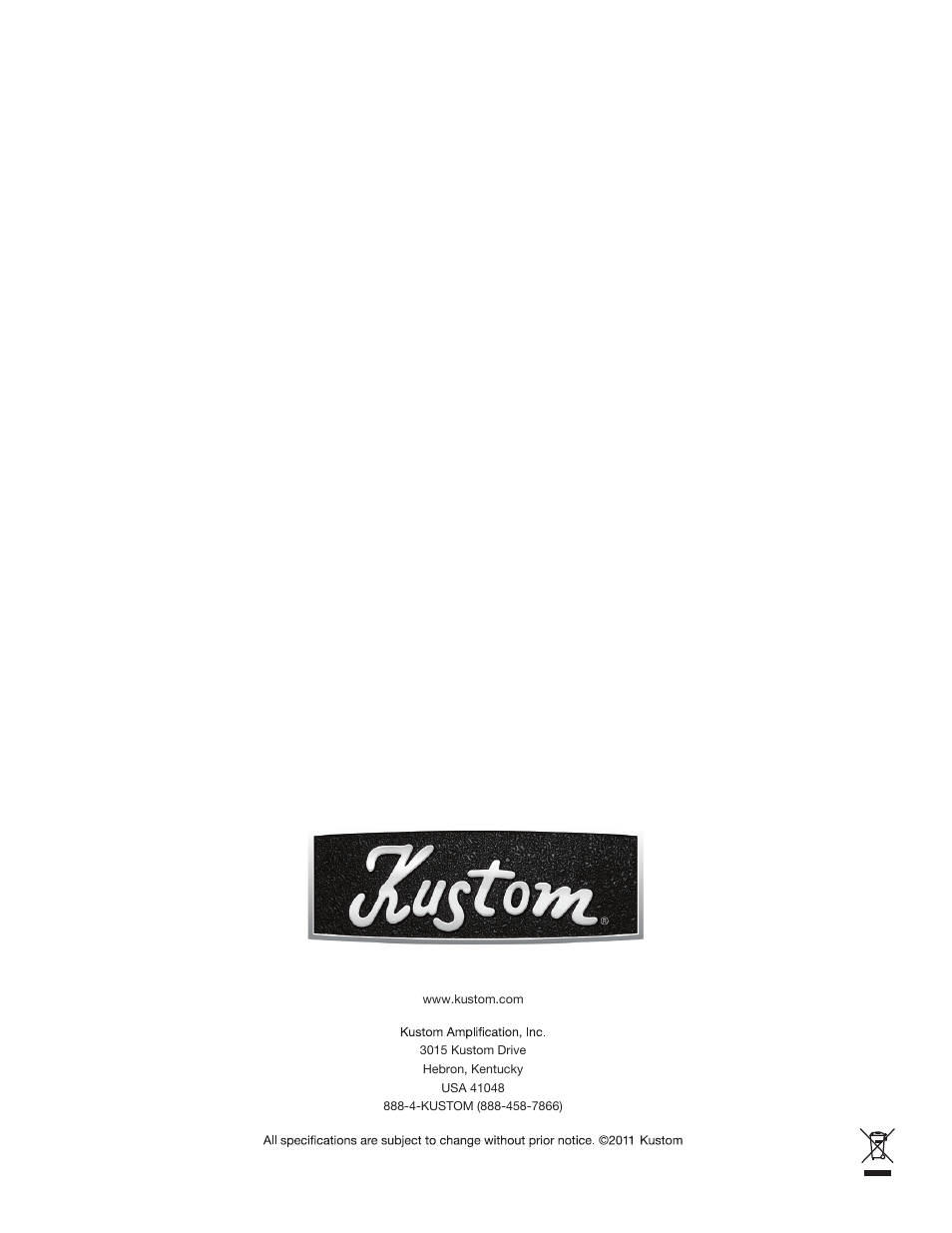 Kustom V5 User Manual | Page 12 / 12