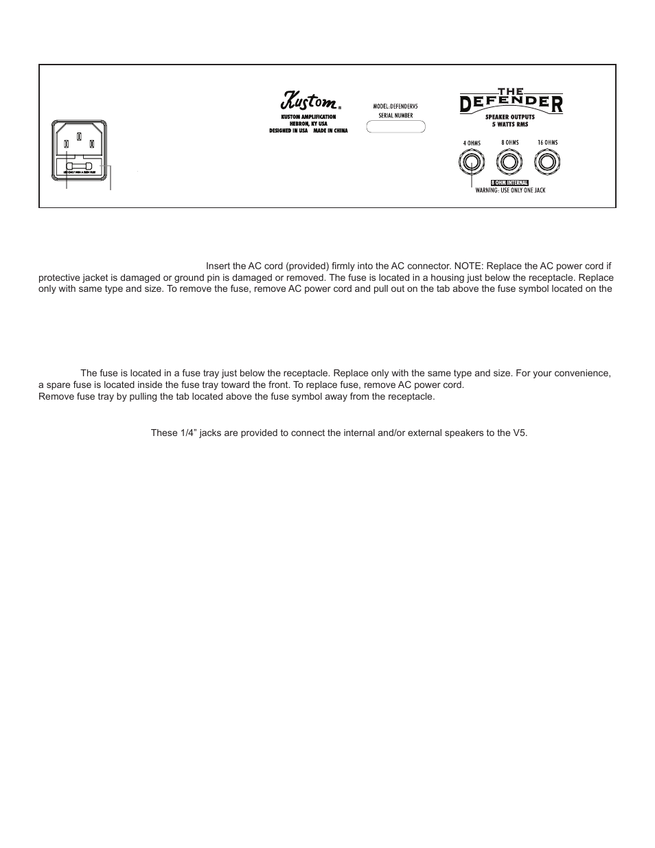 V5 back panel | Kustom V5 User Manual | Page 7 / 12