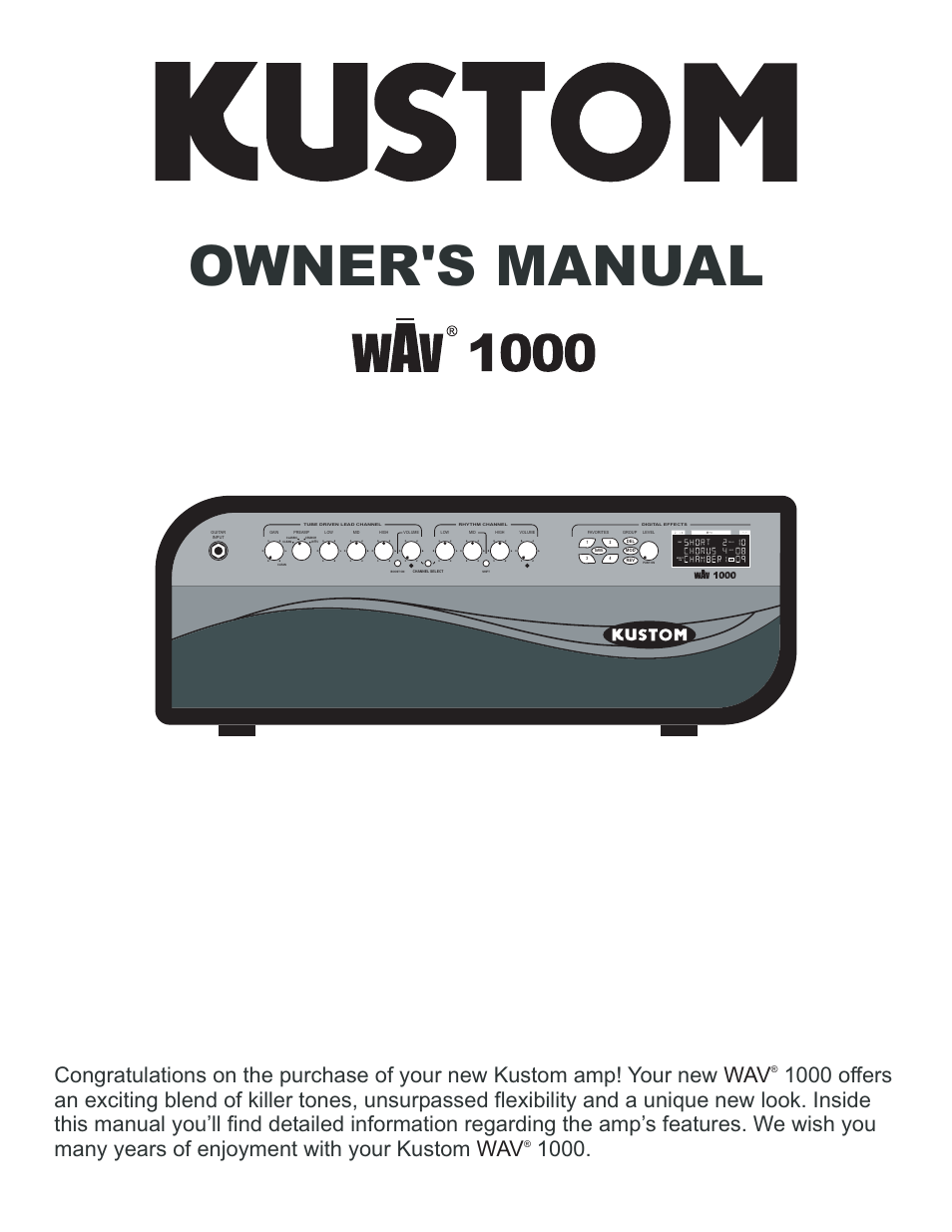 Kustom Wav 1000 User Manual | 16 pages