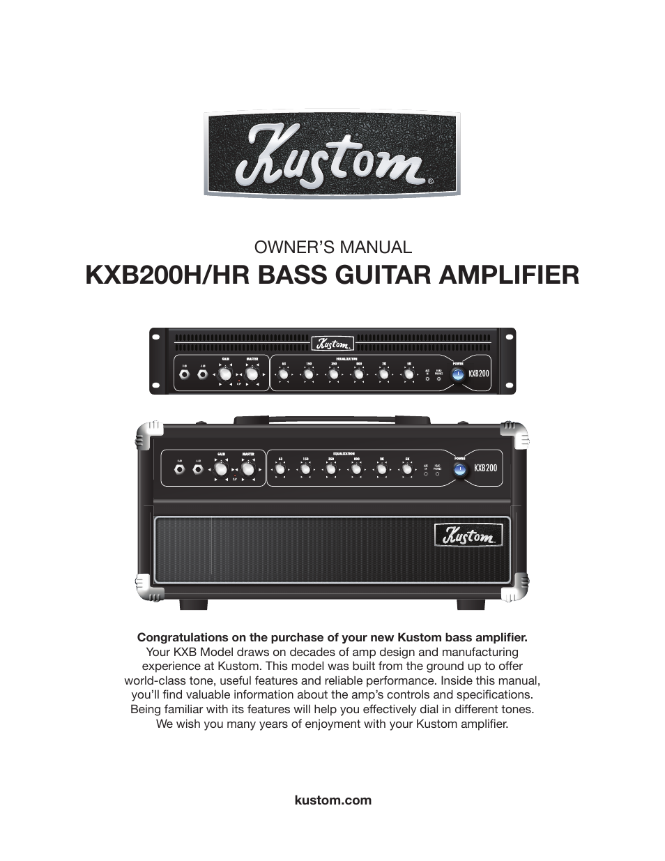 Kustom KXB200H/HR User Manual | 12 pages