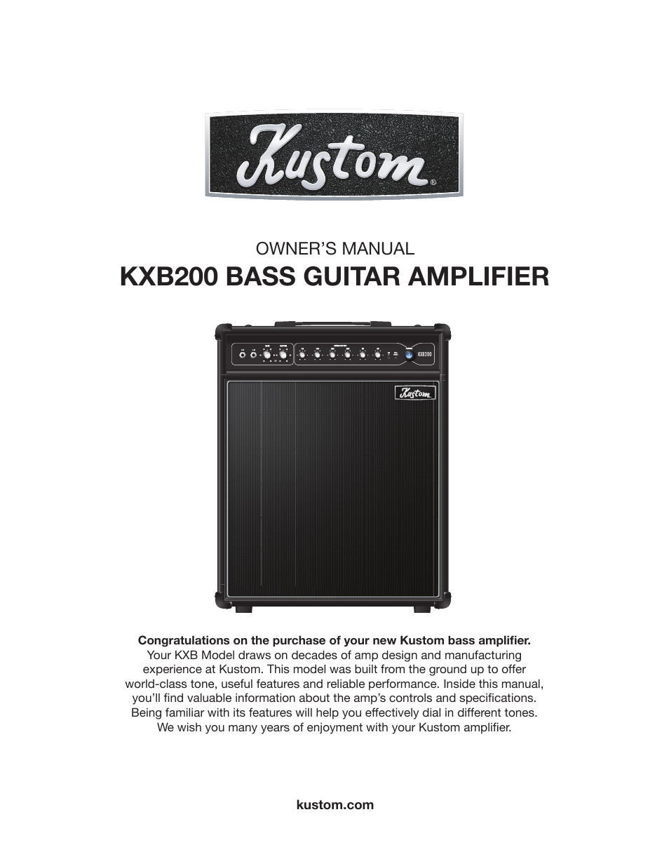 Kustom KXB200 User Manual | 12 pages