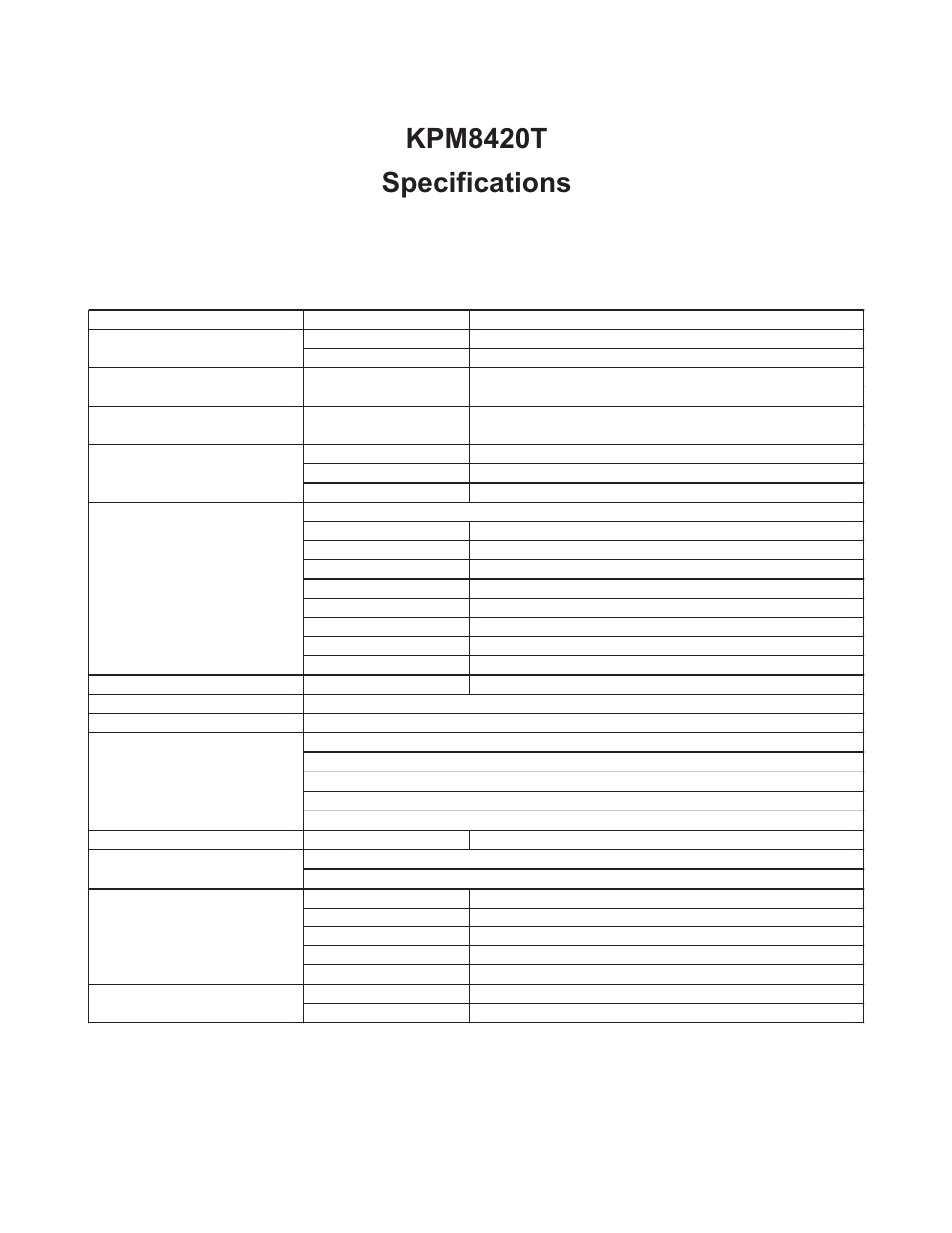 Kpm8420t specifications | Kustom KPM 8420T User Manual | Page 12 / 16