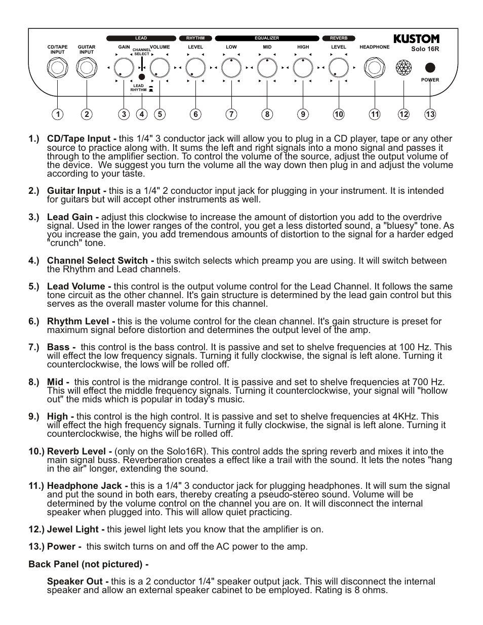 Kustom 16R User Manual | Page 3 / 4
