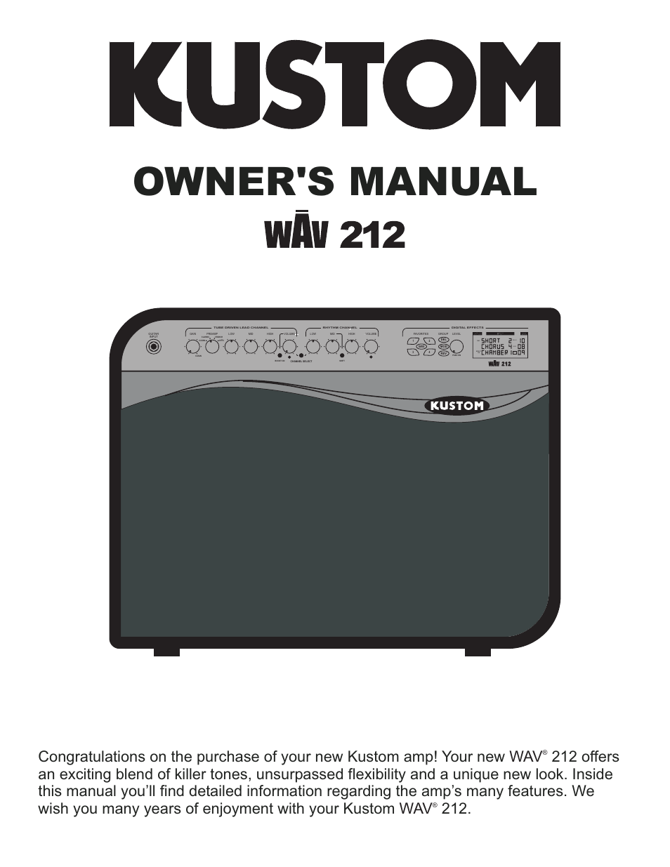 Kustom WAV 212 User Manual | 16 pages