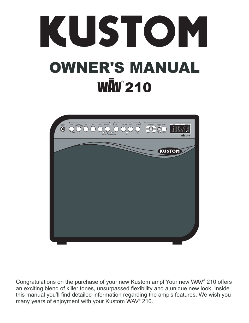 Kustom WAV 210 User Manual | 16 pages