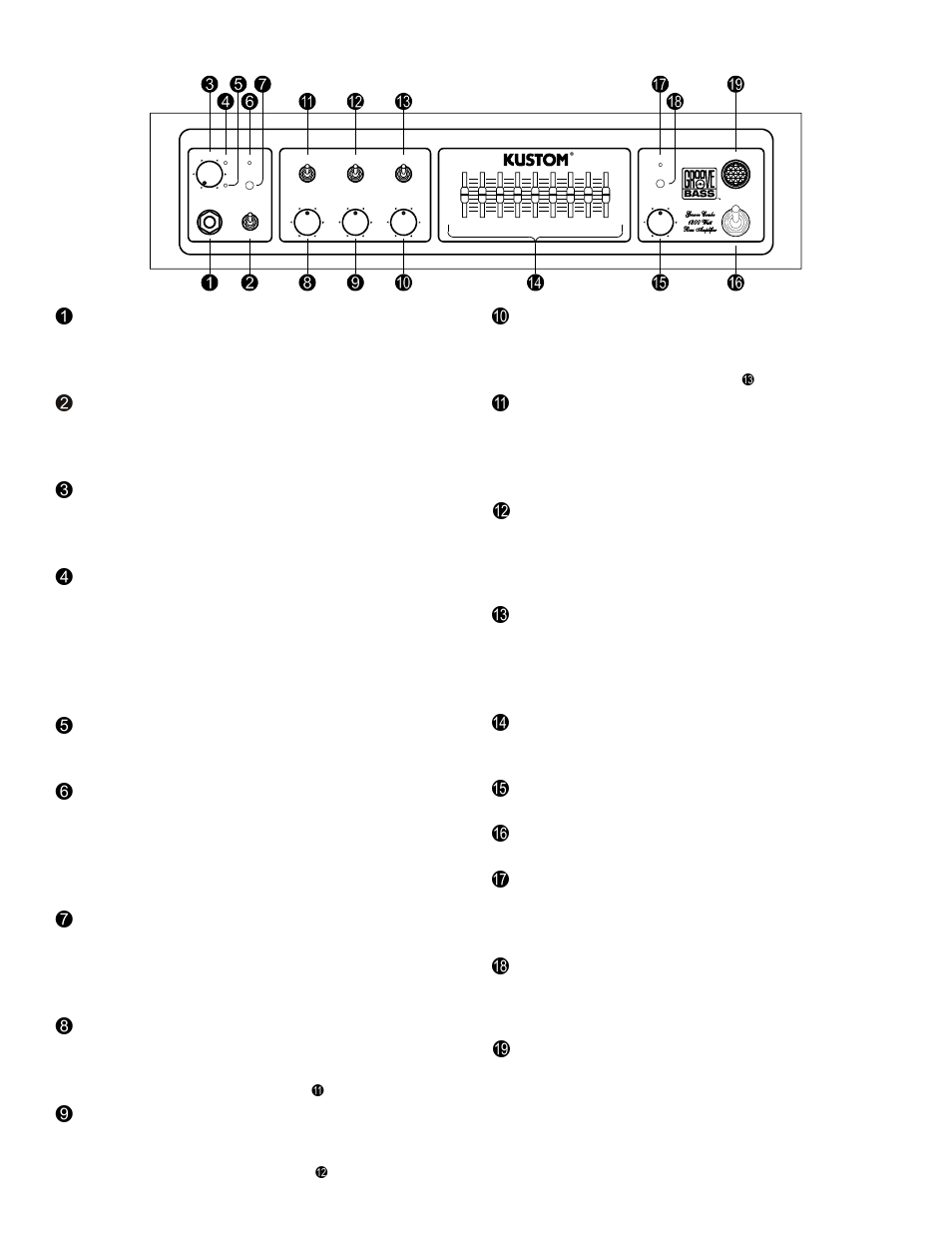 Front panel, Kl m | Kustom GROOVE 310C User Manual | Page 6 / 12