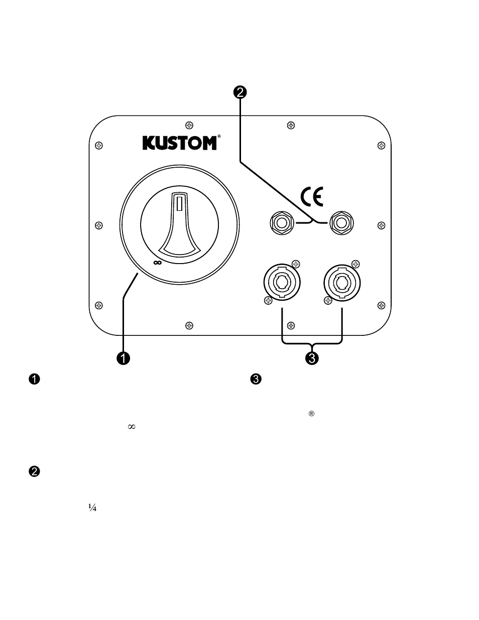 12 3 rear panel, Horn attenuator, Speaker input/output | Kustom Bass Guitar Speaker Cabinet G115H User Manual | Page 3 / 8