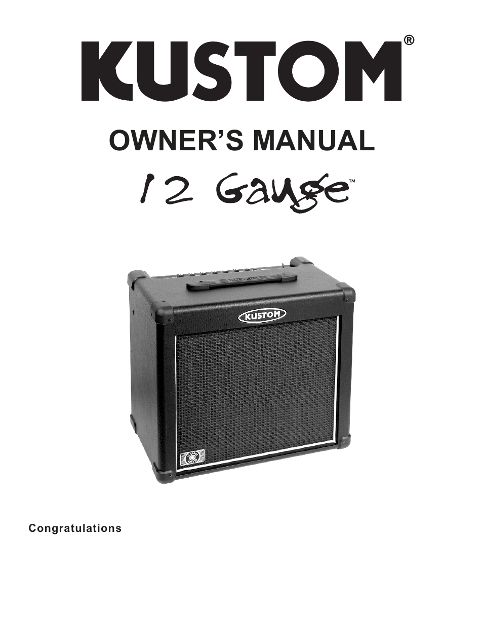 Kustom 12 Gauge User Manual | 8 pages