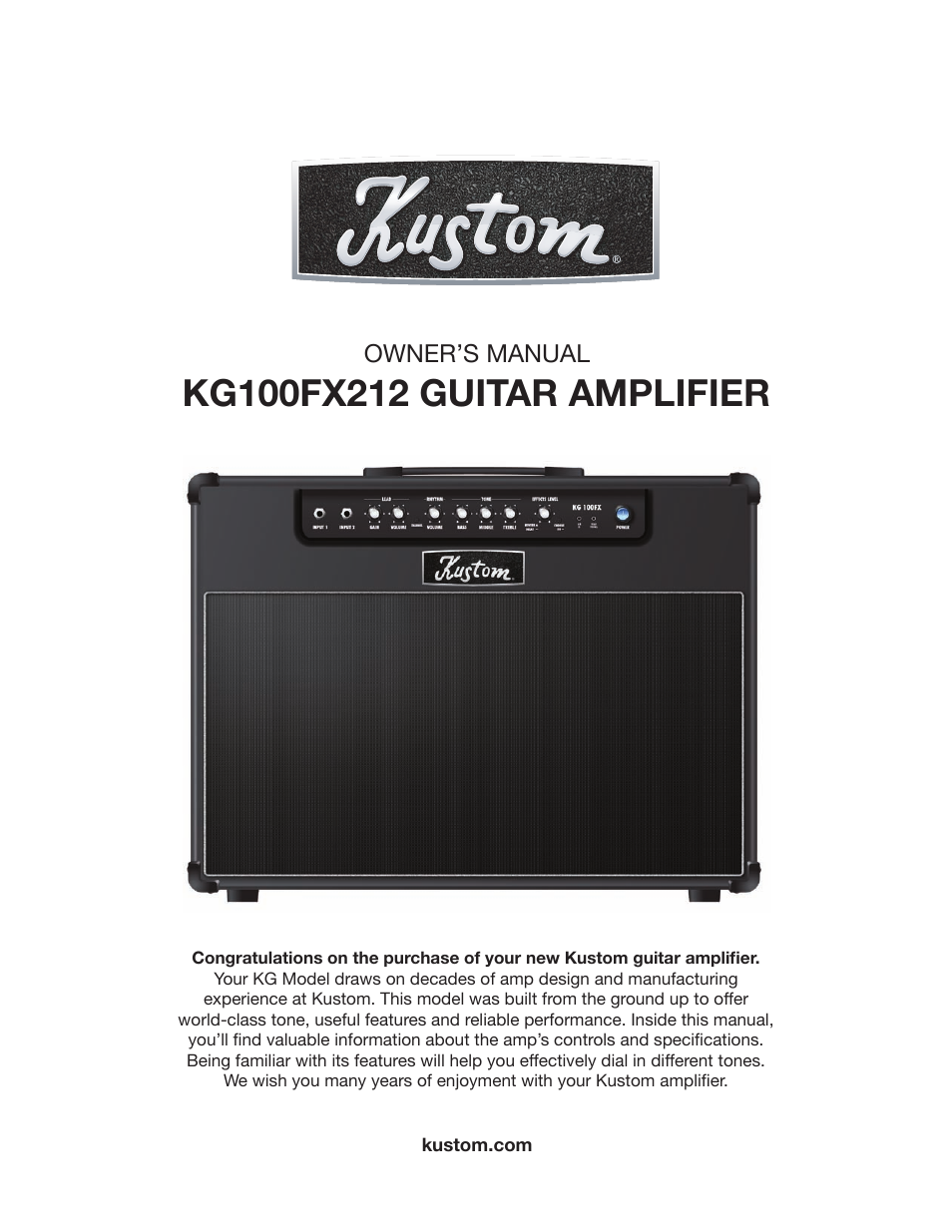 Kustom KG100FX212 User Manual | 12 pages