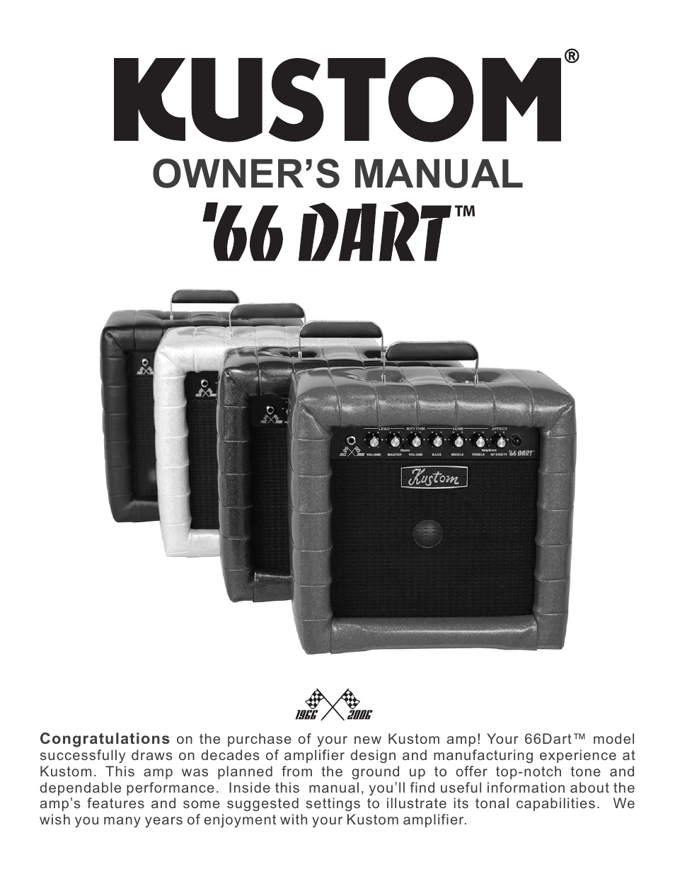 Kustom 66 Dart User Manual | 8 pages