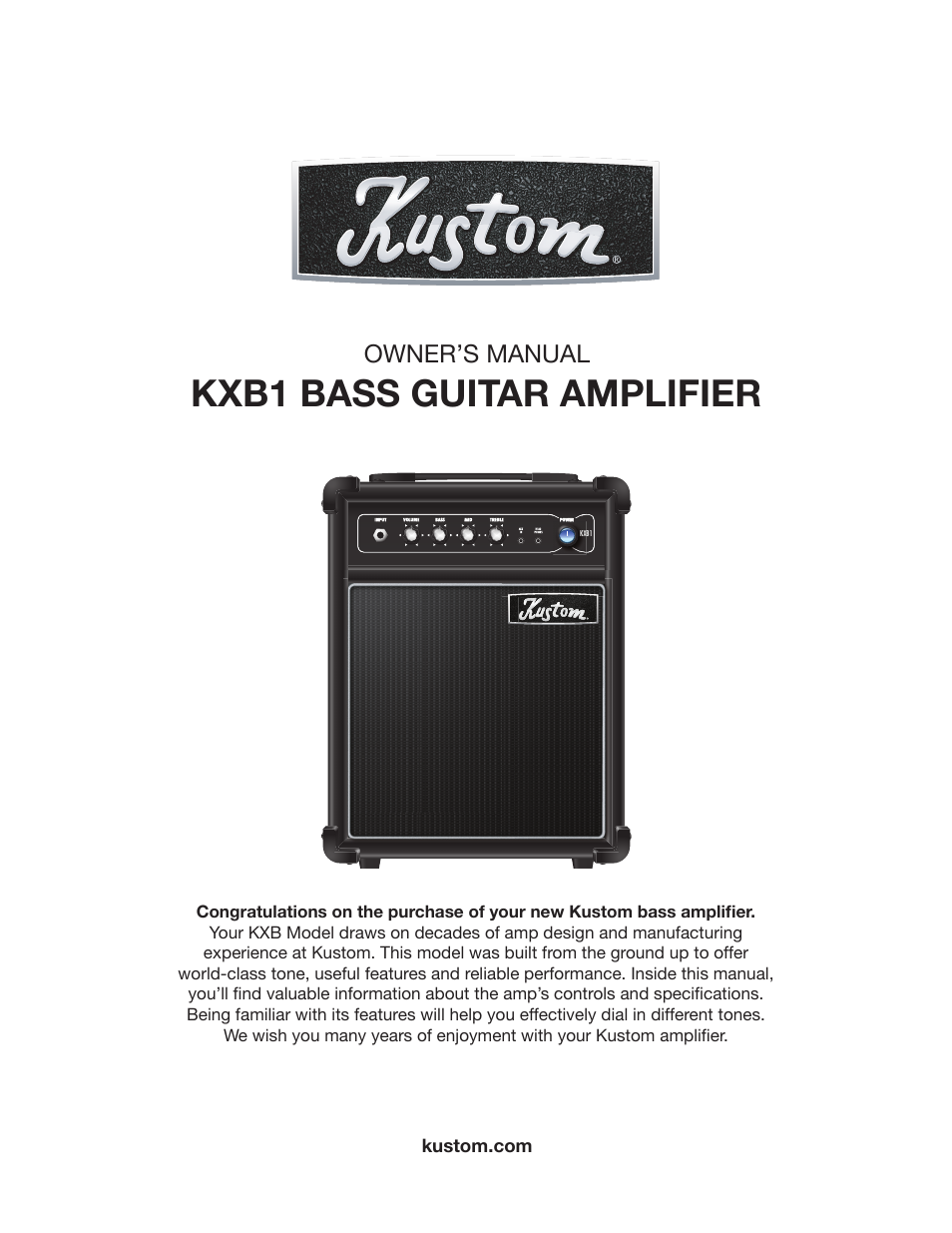 Kustom KXB1 User Manual | 12 pages