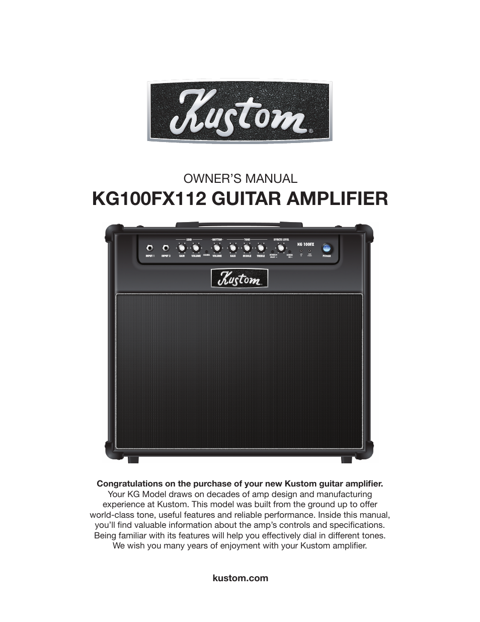 Kustom KG100FX112 User Manual | 12 pages