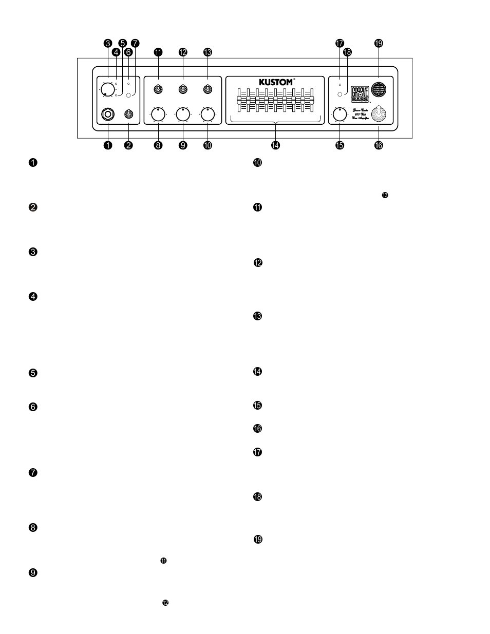 Front panel, Kl m | Kustom GROOVE 115C User Manual | Page 6 / 12