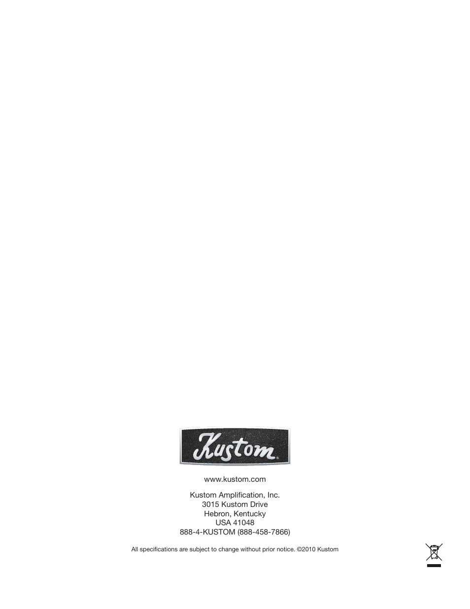 Kustom 5H User Manual | Page 12 / 12