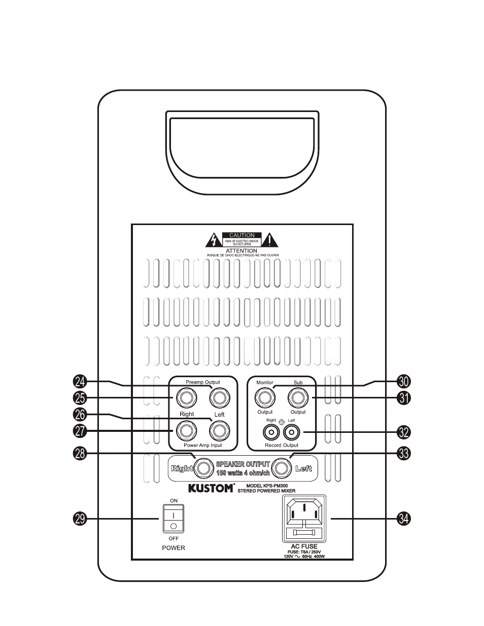 Setup diagram b mixer back | Kustom Profile System Two User Manual | Page 7 / 20