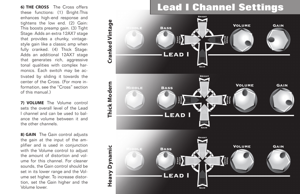 Lead i channel settings | Kustom Double Cross none User Manual | Page 14 / 26