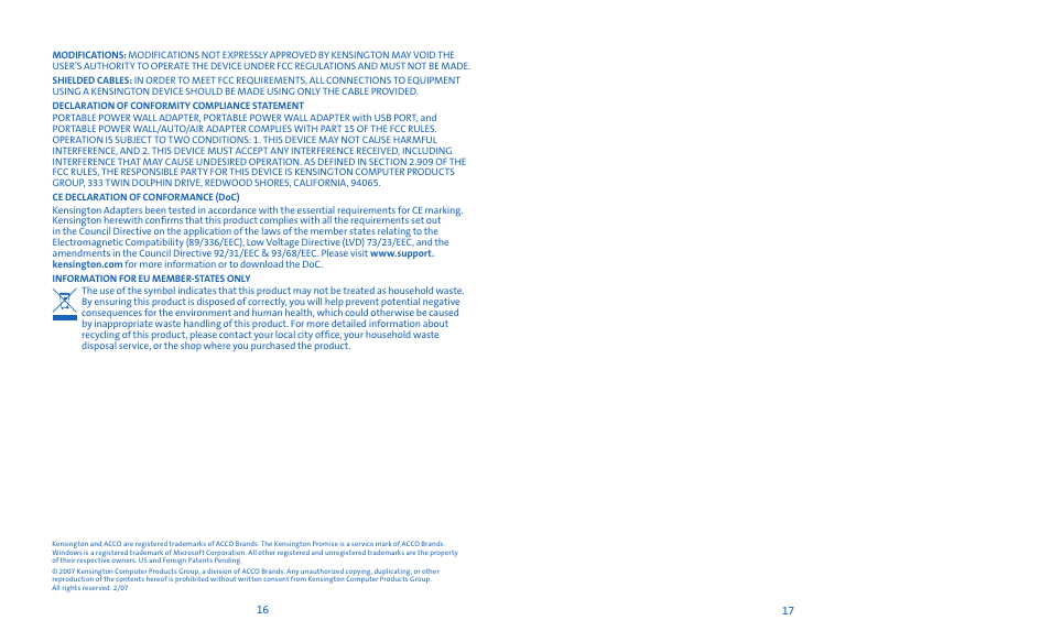 Kensington Notebook Power Adapter User Manual | Page 10 / 26