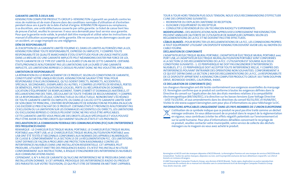 Kensington Notebook Power Adapter User Manual | Page 18 / 26