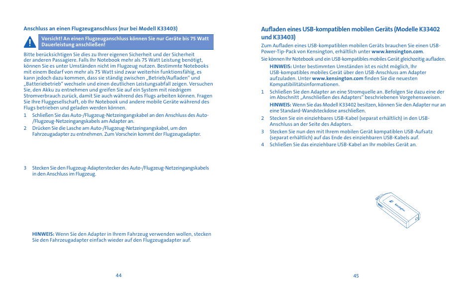Kensington Notebook Power Adapter User Manual | Page 24 / 26