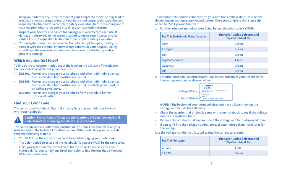 Which adapter do i have, Find your color code | Kensington Notebook Power Adapter User Manual | Page 5 / 26