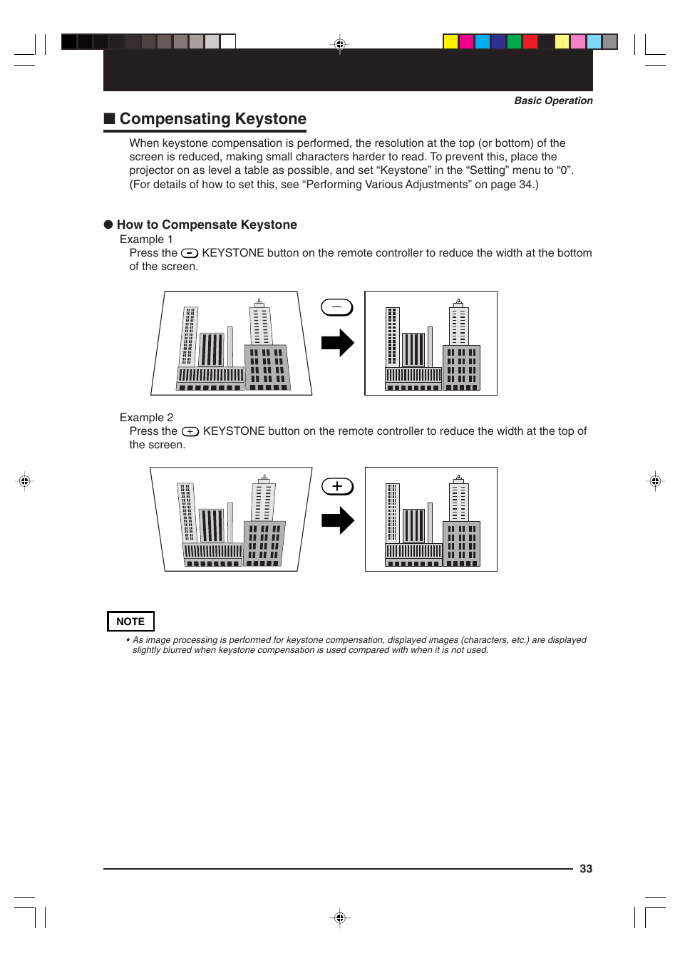 Compensating keystone | Kensington MP-15E User Manual | Page 33 / 52