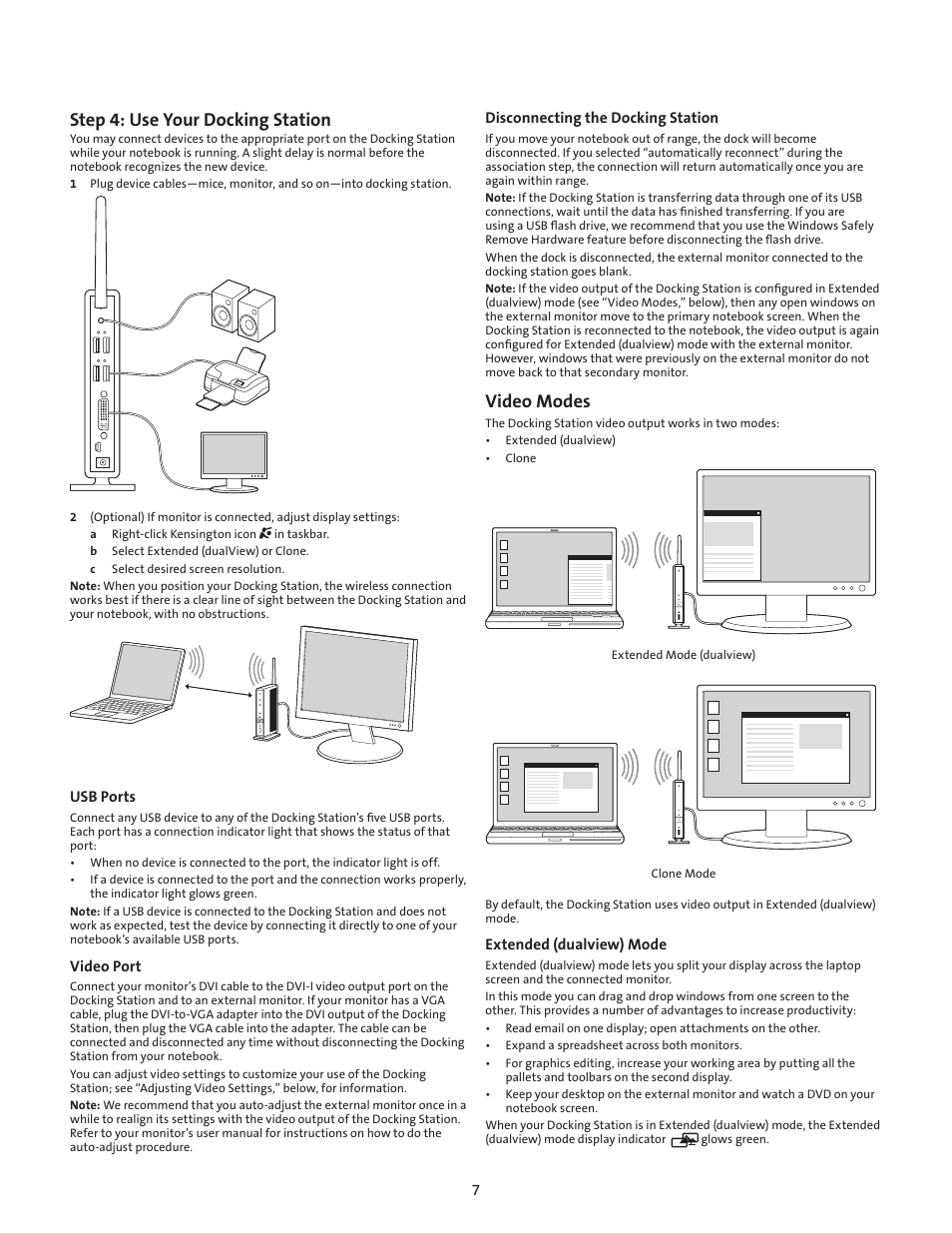 Video modes, Step 4: use your docking station | Kensington M01039 User Manual | Page 6 / 11