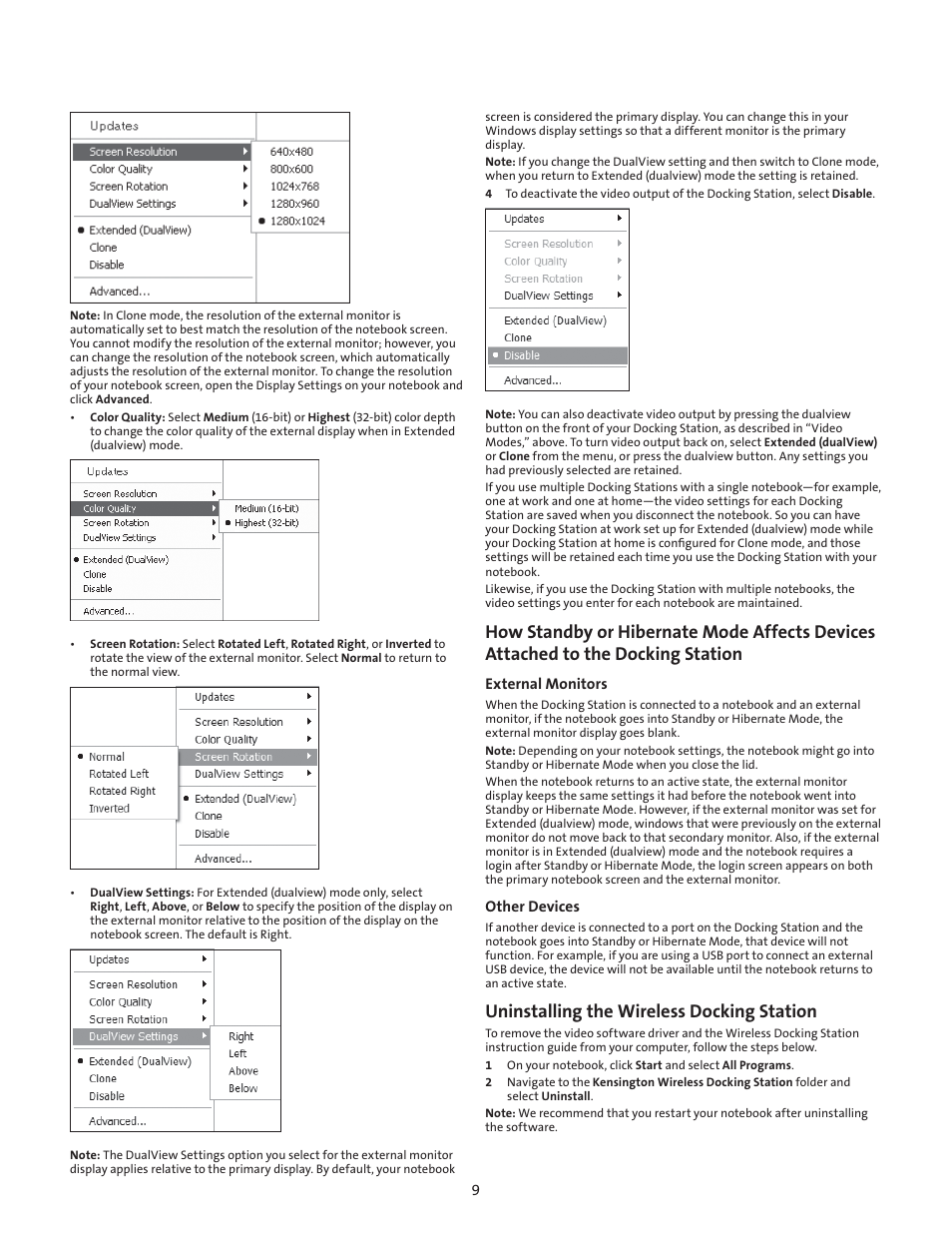 Uninstalling the wireless docking station | Kensington M01039 User Manual | Page 8 / 11
