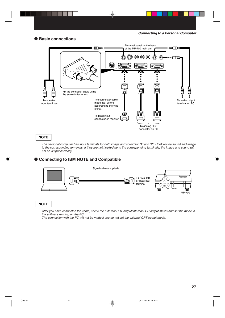 Basic connections | Kensington MP-700 User Manual | Page 27 / 72