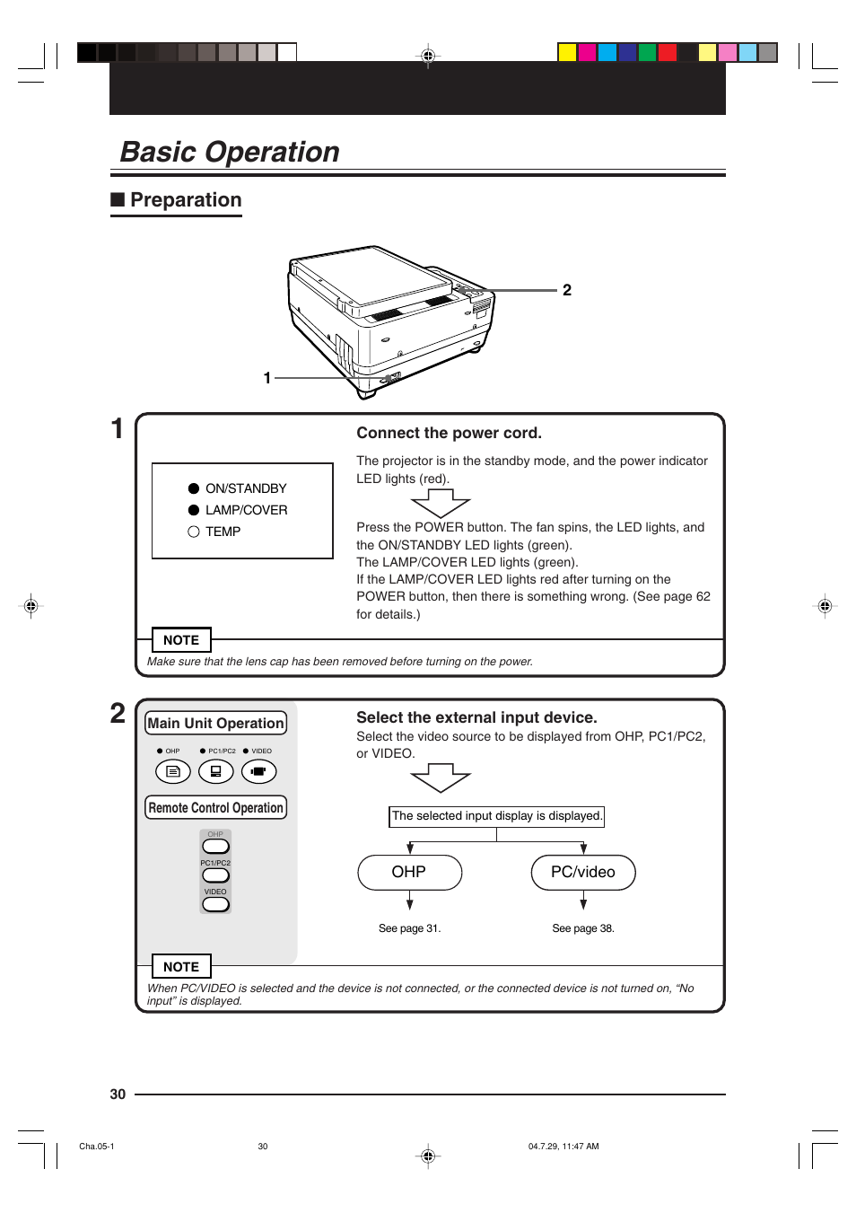 Basic operation, Preparation | Kensington MP-700 User Manual | Page 30 / 72