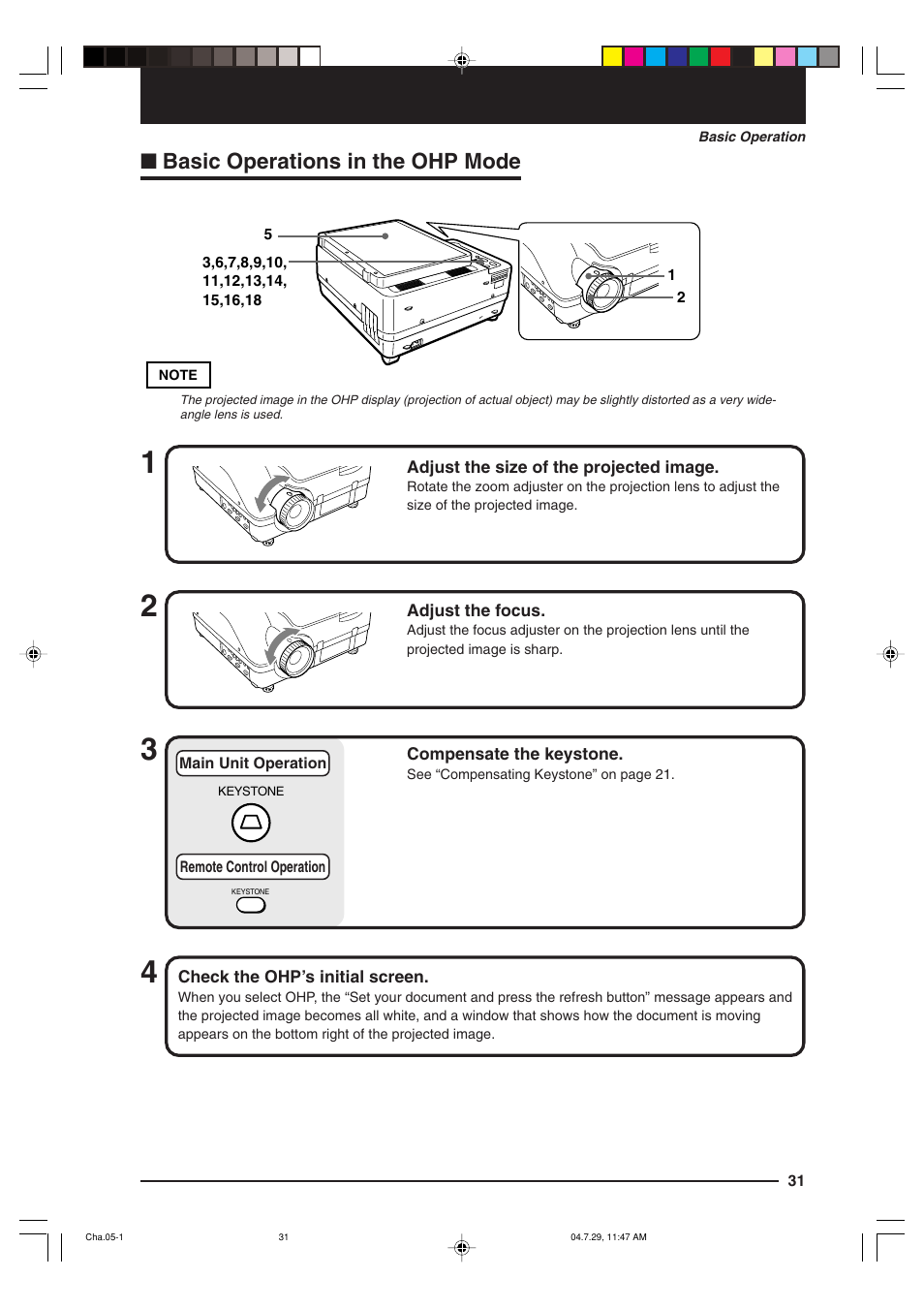 Basic operations in the ohp mode | Kensington MP-700 User Manual | Page 31 / 72