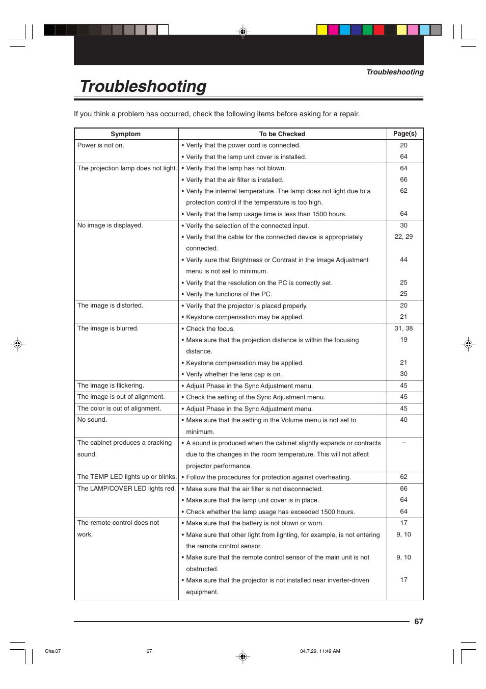 Troubleshooting | Kensington MP-700 User Manual | Page 67 / 72