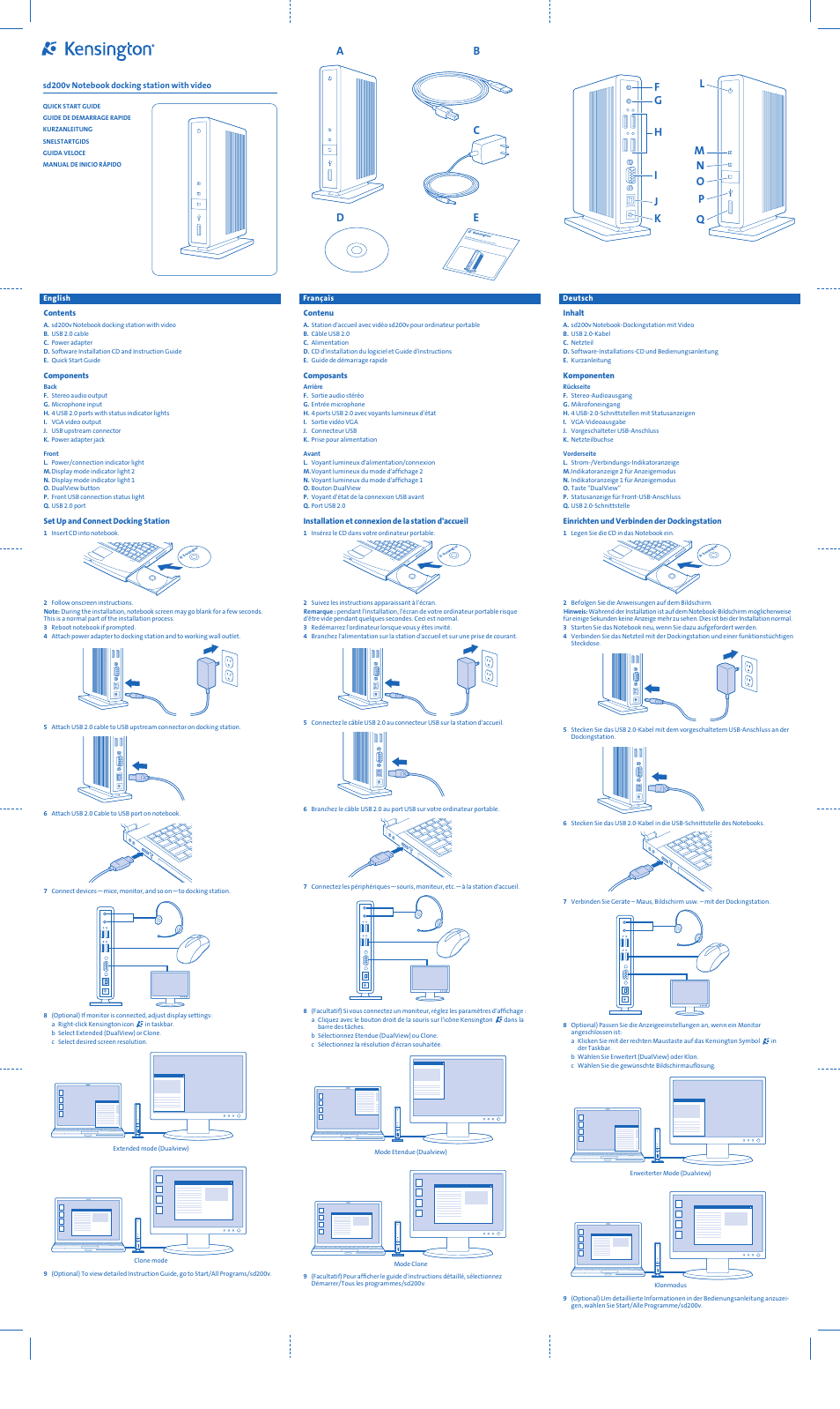 Kensington sd200v User Manual | 2 pages