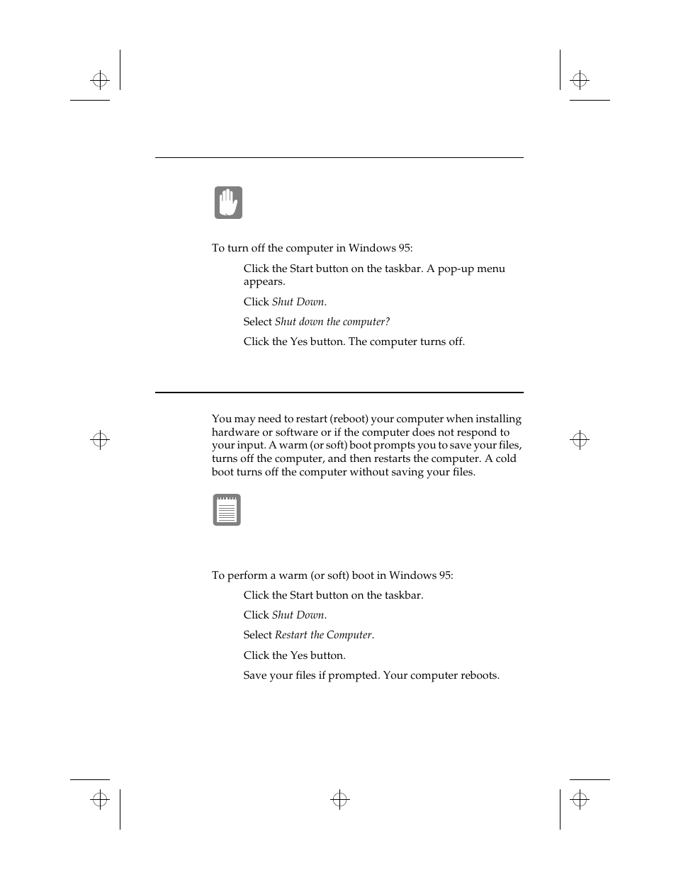 Turning off your computer, Restarting your computer | Kensington M Series User Manual | Page 20 / 124